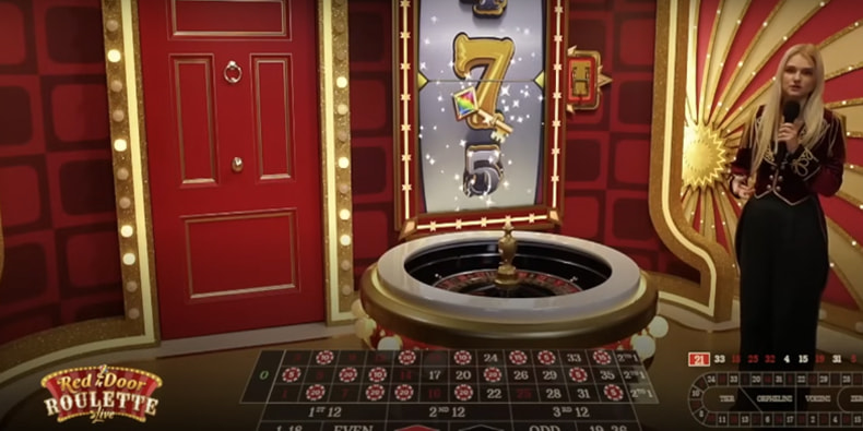 In-play action from Red Door Roulette from Evolution Gaming.
