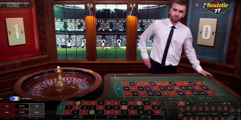 In-play action from Football Studio Roulette from Evolution Gaming.