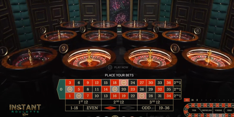 In-play action from Instant Roulette from Evolution Gaming.