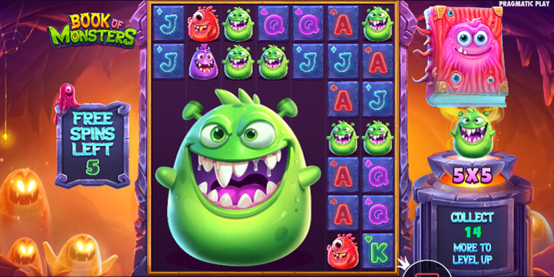 Screenshot of the bonus round on Book of Monsters slot 