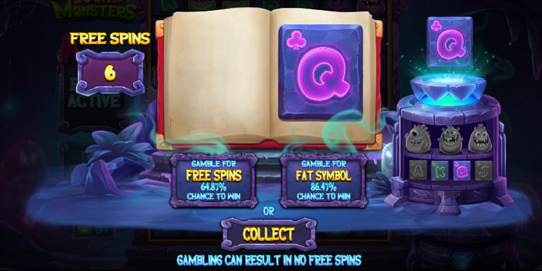 Screenshot of the level up feature on Book of Monsters slot 